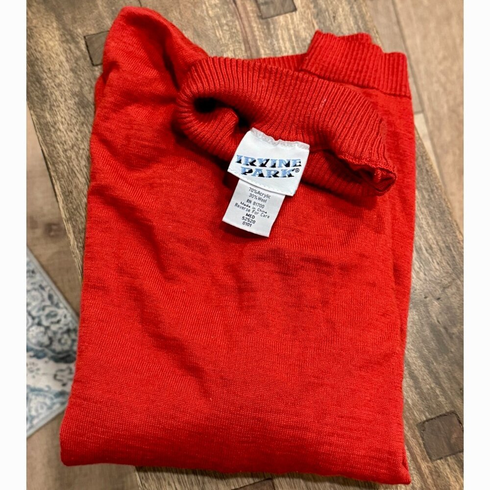 *SALE* IrvinePark Mens Vintage MockNeck Sweater (Bright Red, WoolBlend, Size M)